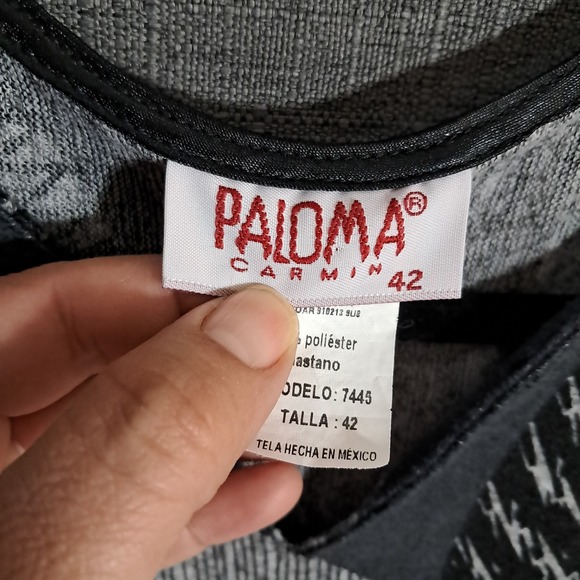 VTG Paloma Carmin Top Sweater Abstract Artsy 3/4 Sleeve Size XL Lightweight Boho - Picture 8 of 11